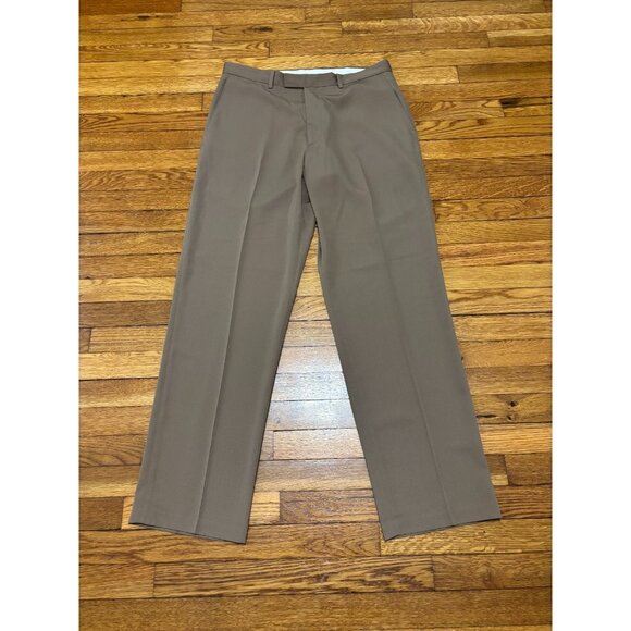 Haggar Mens Smart Fiber Dress Pants Sz 34x32 Brown Classic Fit Comfort Waist NWT - Picture 1 of 8